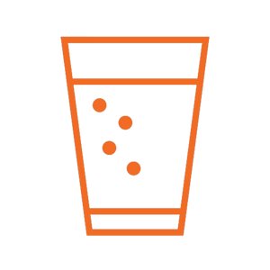 Icône de boisson en orange