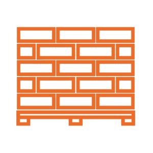 Icono de materiales de construcción en naranja