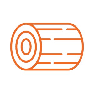 Icono de madera en naranja